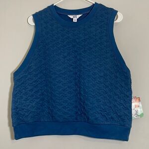 JoyLab Women’s Textured Sleeveless Swearshirt- Dark Denim Blue Extra. XL
